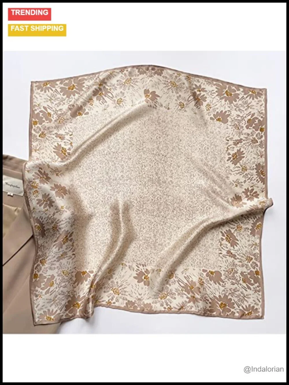 100% Pure Mulberry Silk Square Scarf 27x27 - Hair Scarf Neckerchief